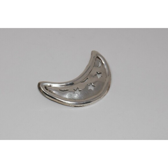 Mexico Taxco Sterling Silver 925 Crescent Moon And Stars Brooch - Picture 6 of 11